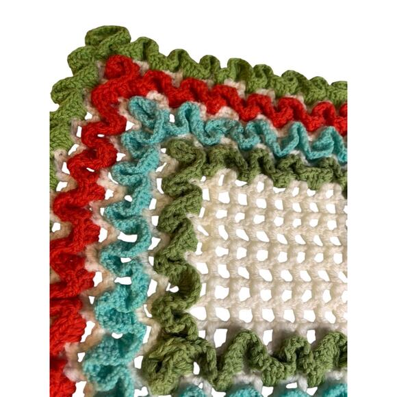 Vintage 1970s Handmade Crocheted Doily 14 Inches Square - Picture 6 of 7